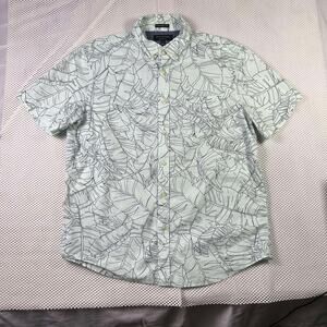 Banana Republic Organic Cotton Palm Button Up Shirt Standard Fit Men's L Preppy